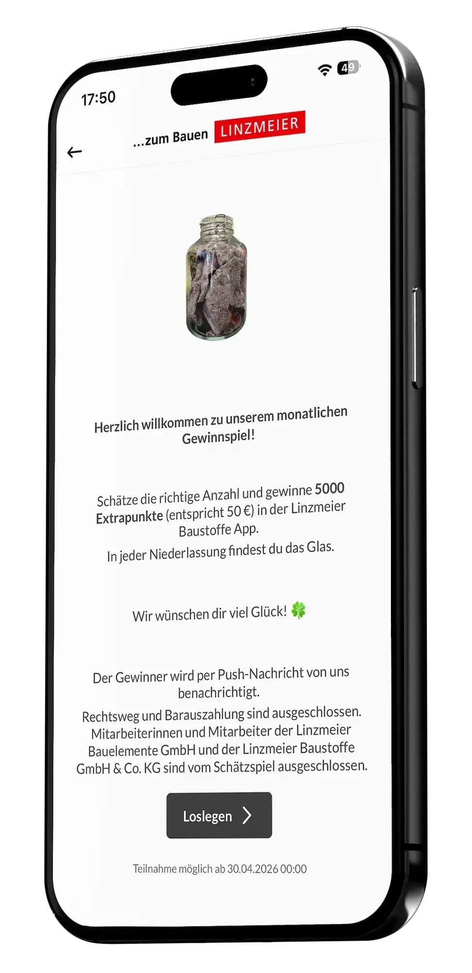 Mockup Schätzspiel